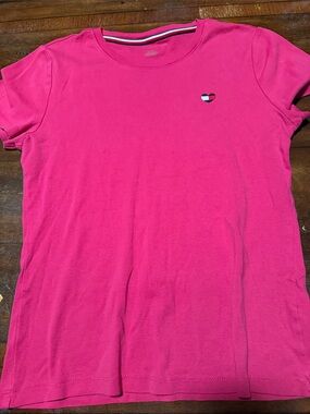 Tommy Hilfiger Pink Short Sleeve Tee with Heart Logo
